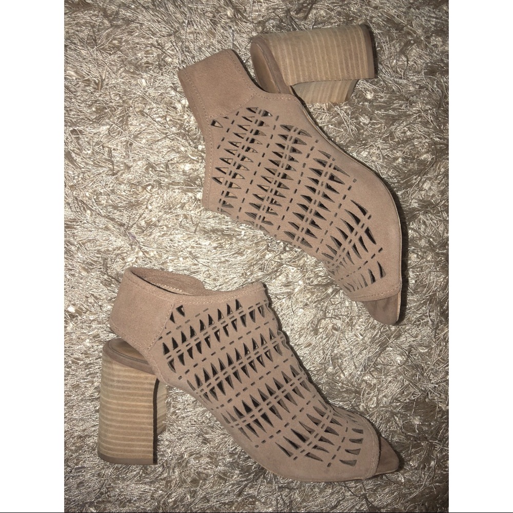 JEFFREY CAMPBELL Tan Suede Booties